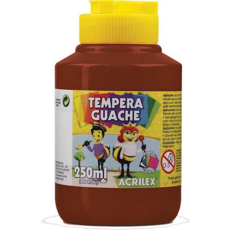 TINTA GUACHE 250ML MARROM ACRILEX - REF. 531 - PACOTE COM 3 UNIDADES