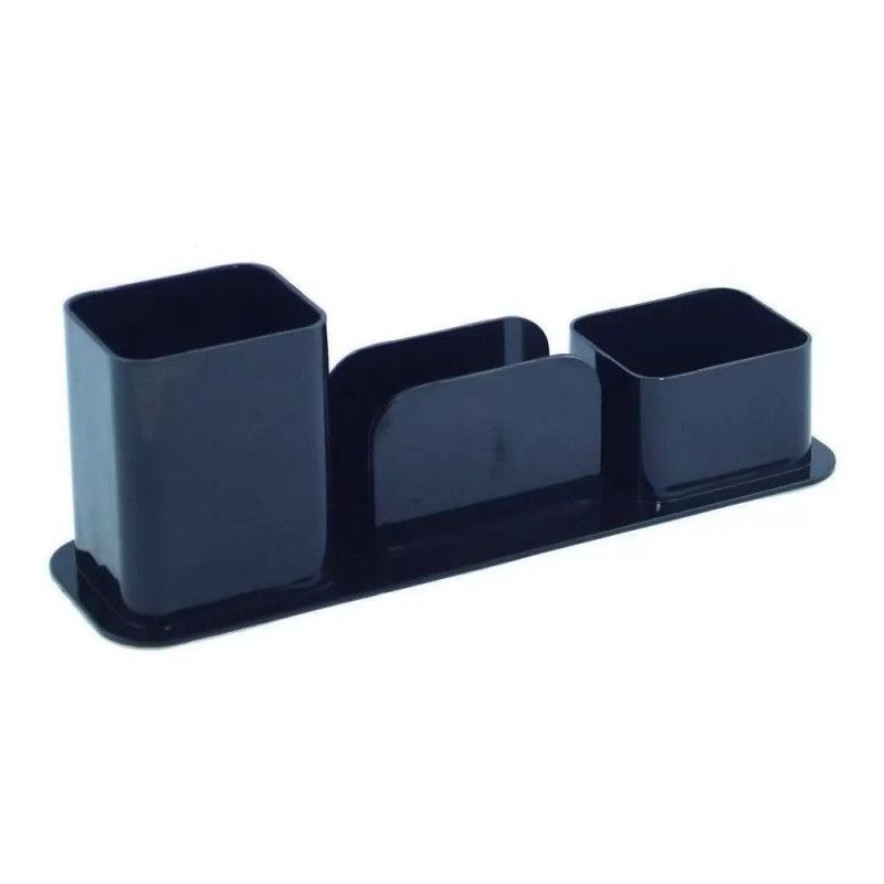 PORTA LAPIS CLIPES E LEMBRETE PRETO - REF. 3031.P - 1 UNIDADE
