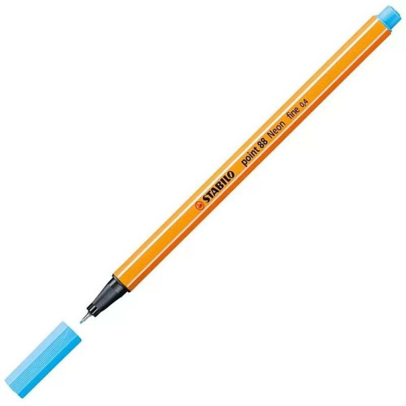 CANETA 0.4 STABILO POINT 88 AZUL NEON 88/031 - REF. 88/031 - CAIXA COM 10 UNIDADES