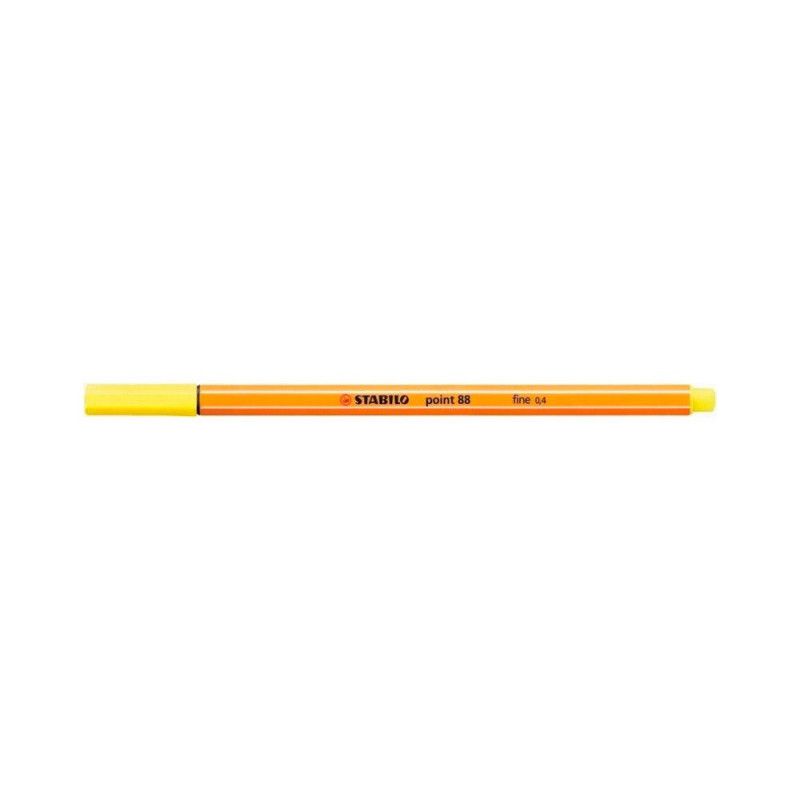 CANETA 0.4 STABILO POINT 88 AMARELO LIMAO 88/24 - REF. 88/24 - CAIXA COM 10 UNIDADES