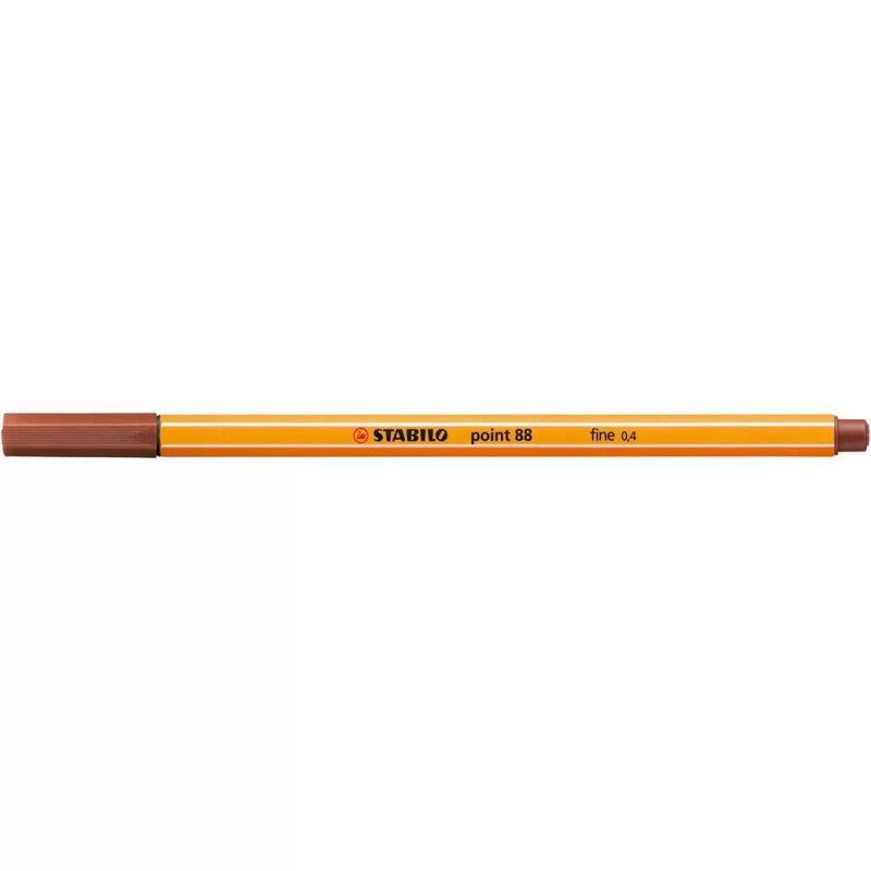 CANETA 0.4 STABILO POINT 88 MARROM CASTANHO 88/38  - REF. 88/38 - CAIXA COM 10 UNIDADES