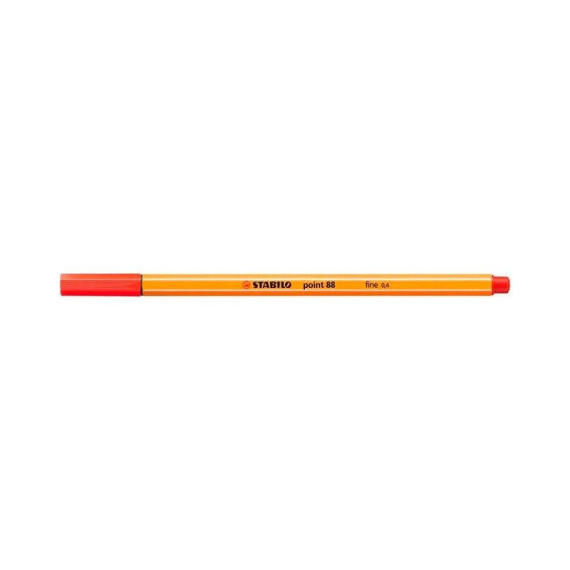 CANETA 0.4 STABILO POINT 88 VERMELHO CLARO 88/48 - REF. 88/48 - CAIXA COM 10 UNIDADES