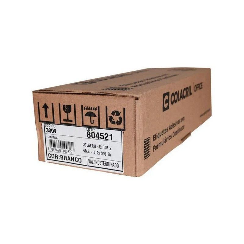 ETIQUETA 1 CARREIRA 107X48,8MM COM 3000 - REF. 3009 - 1 UNIDADE