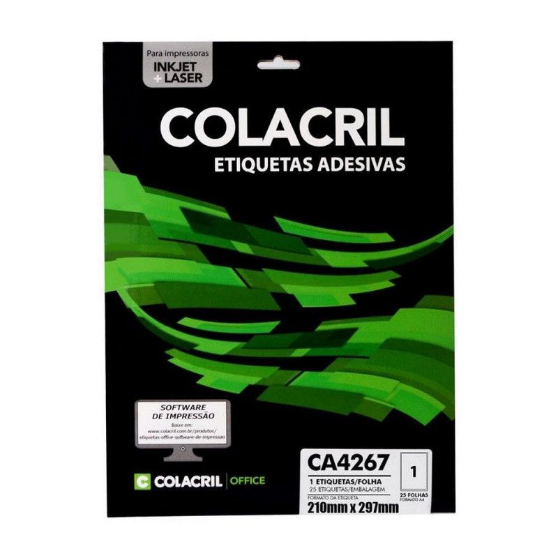 ETIQUETA LASER CA4267 25 FOLHAS COLACRIL - REF. CA4267 - 1 UNIDADE