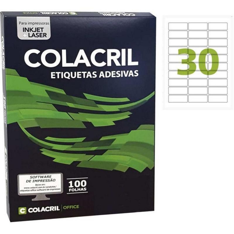 ETIQUETA LASER CC180 100 FOLHAS COLACRIL. - REF. CC180 - 1 UNIDADE