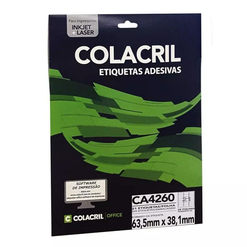 ETIQUETA LASER CA4260 25 FOLHAS COLACRIL - REF. CA4260 - 1 UNIDADE