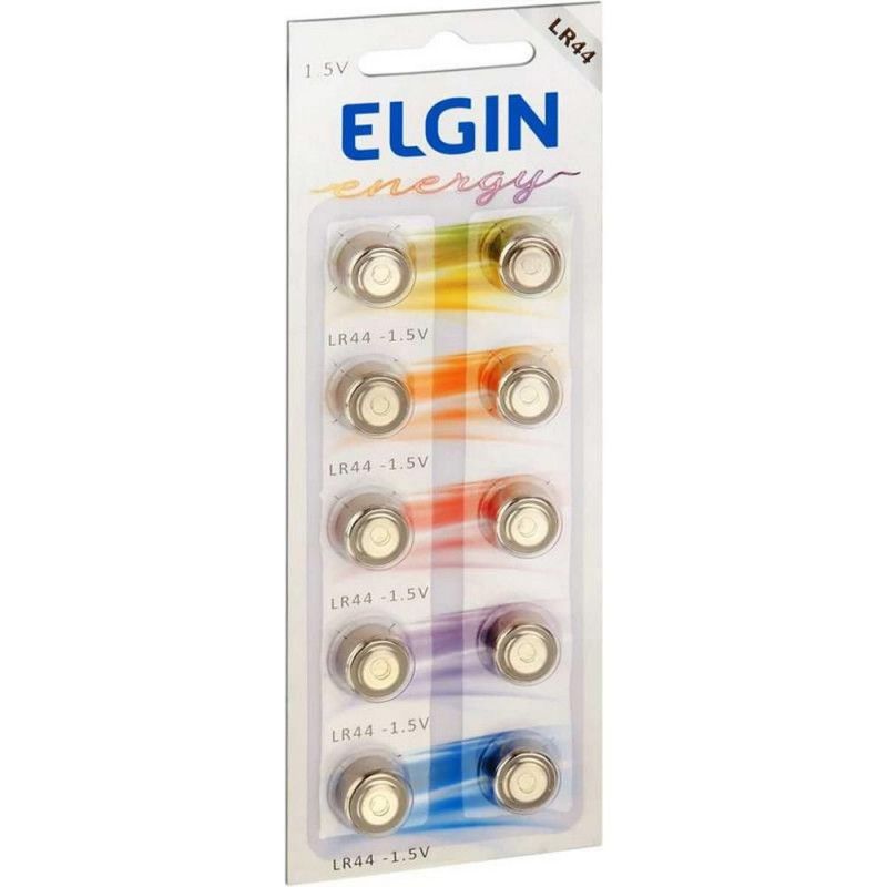 BATERIA AG13/LR44/LR1154 82194 ELGIN - REF. 82194 - PACOTE COM 10 UNIDADES