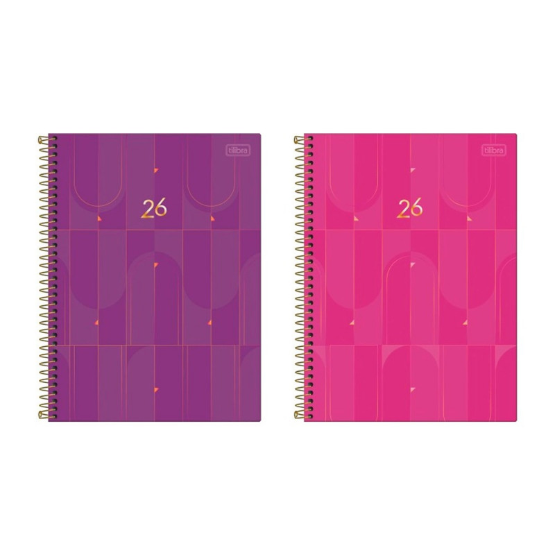 AGENDA ESPIRAL SPOT FEMININO M9 TILIBRA 2026 - REF. 178870 - PACOTE COM 4 UNIDADE SORTIDAS