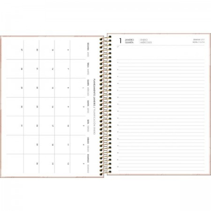 AGENDA ESPIRAL SPOT FEMININO M9 TILIBRA 2026 - REF. 178870 - PACOTE COM 4 UNIDADE SORTIDAS