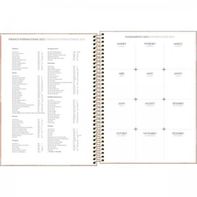 AGENDA ESPIRAL SPOT FEMININO M9 TILIBRA 2026 - REF. 178870 - PACOTE COM 4 UNIDADE SORTIDAS