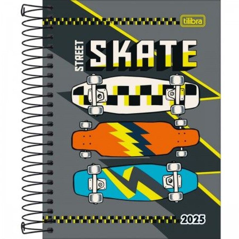 AGENDA ESPIRAL PEPPER M4 MASCULINO TILIBRA 2025 - REF. 179035 - PACOTE COM 4 UNIDADES SORTIDAS