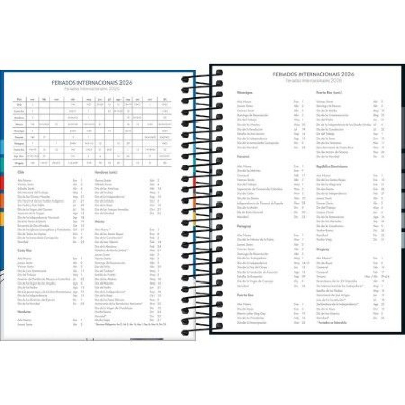 AGENDA ESPIRAL PEPPER M4 MASCULINO TILIBRA 2026 - REF. 179035 - PACOTE COM 4 UNIDADES SORTIDAS