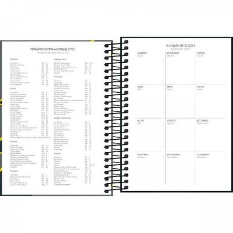 AGENDA ESPIRAL PEPPER M4 MASCULINO TILIBRA 2025 - REF. 179035 - PACOTE COM 4 UNIDADES SORTIDAS