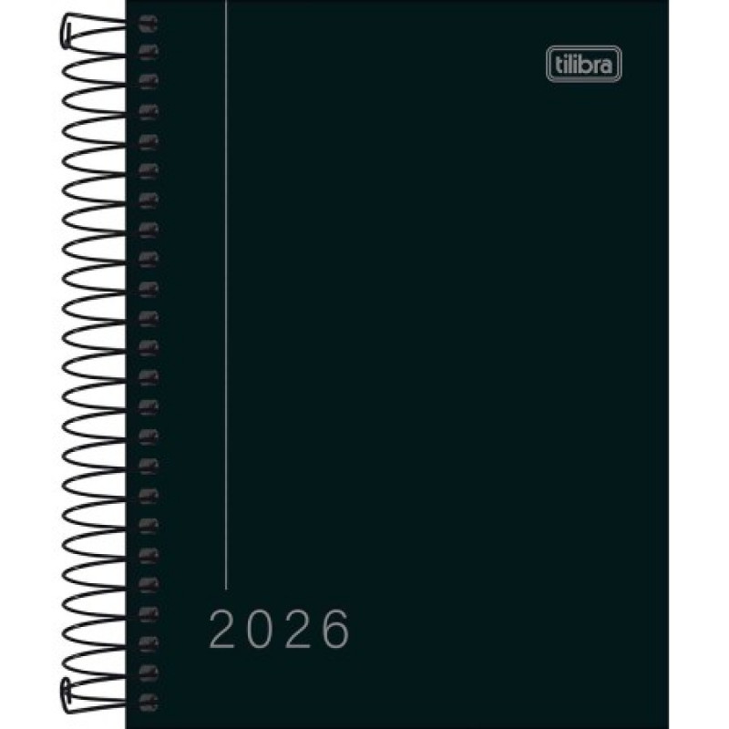 AGENDA ESPIRAL M4 PEPPER PRETO TILIBRA 2026 - REF. 179698 - PACOTE COM 4 UNIDADES