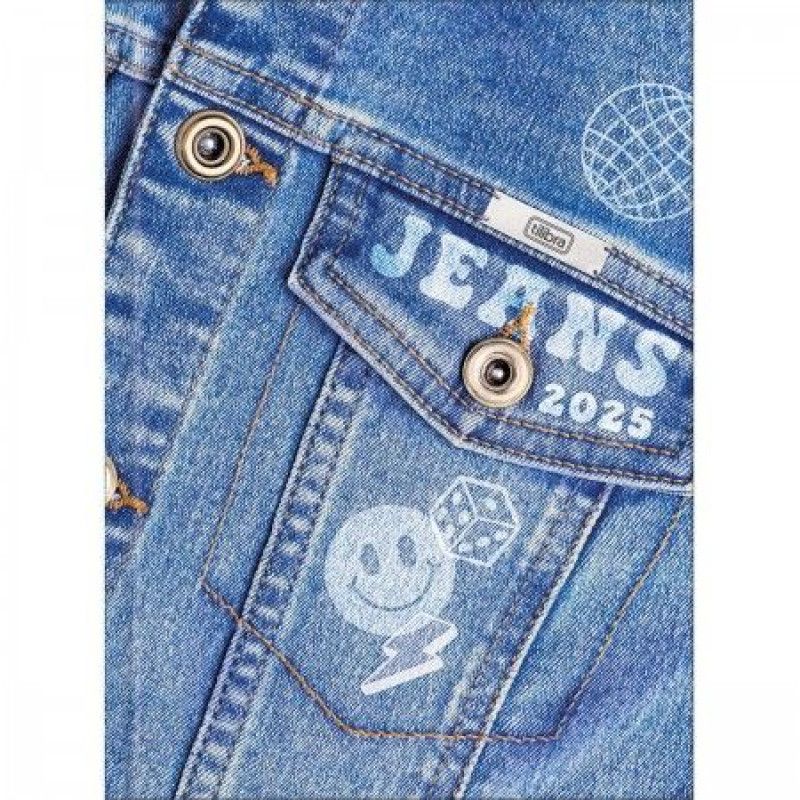 AGENDA COSTURADA JEANS M4 TILIBRA 2025 - REF. 120022 - PACOTE COM 8 UNIDADES SORTIDAS
