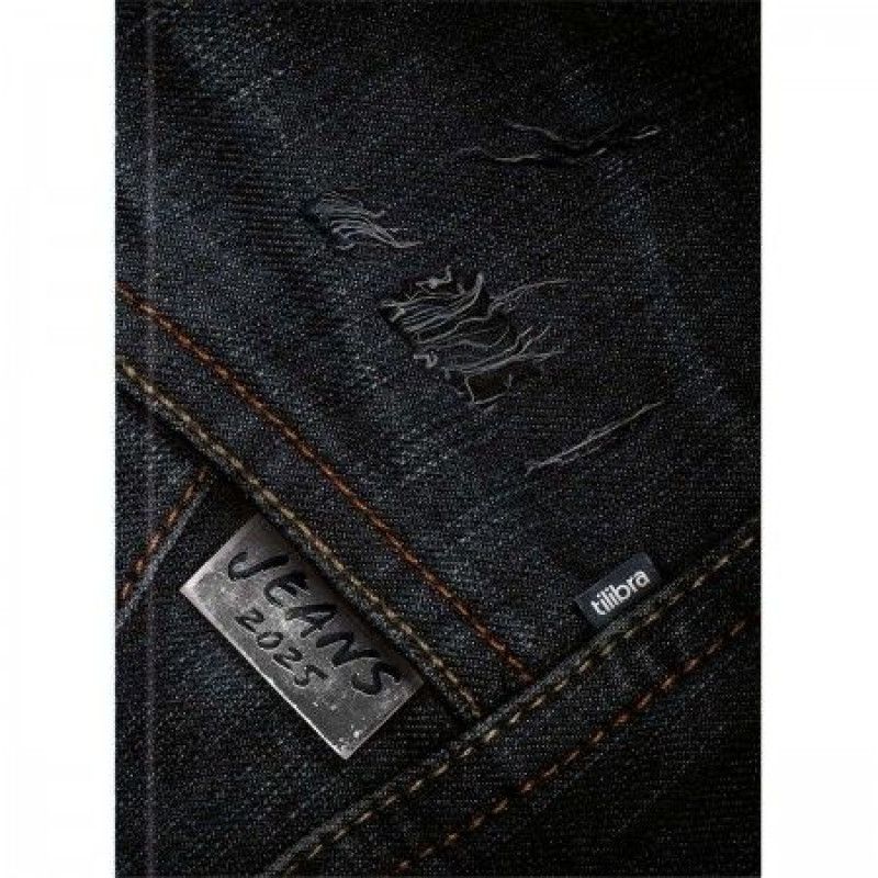 AGENDA COSTURADA JEANS M4 TILIBRA 2025 - REF. 120022 - PACOTE COM 8 UNIDADES SORTIDAS