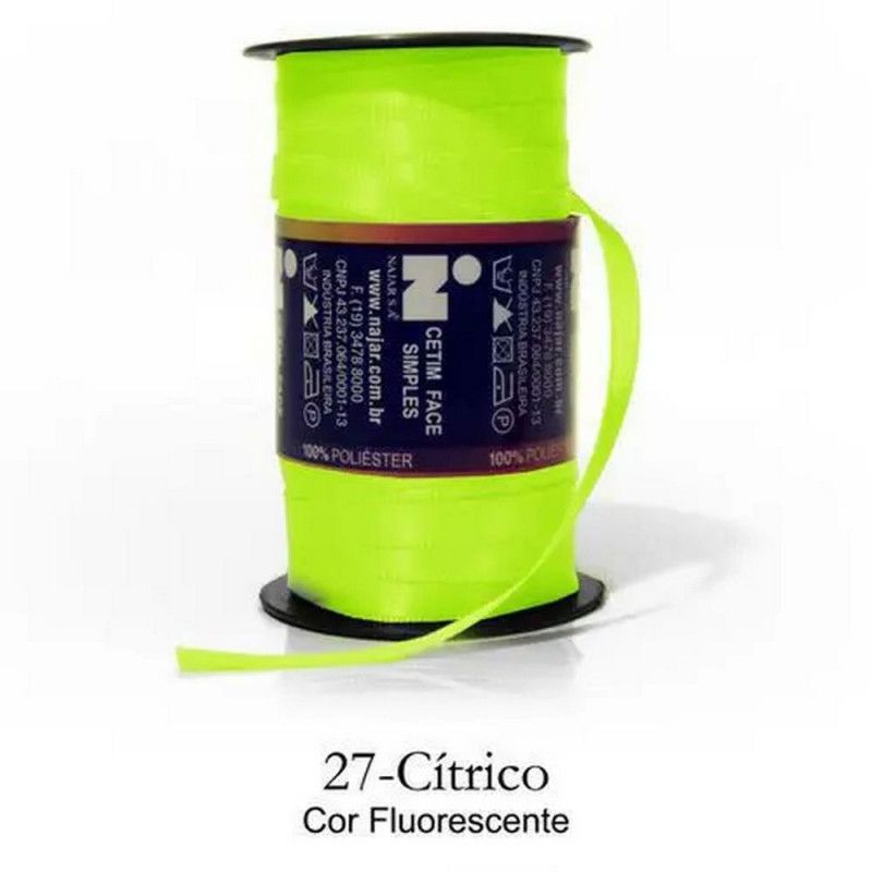 FITA CETIM 7MM COM 100M VERDE CITRICO NAJAR - REF. 40/01/27 - 1 UNIDADE