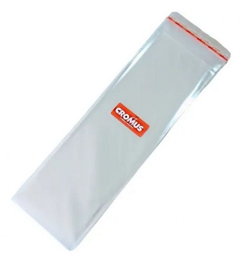 SACO 8.5X25CM ADESIVO TRANSPARENTE COM ABA - REF. 051713 - PACOTE COM 100 UNIDADES