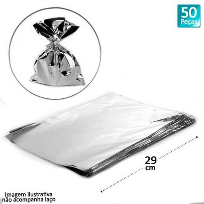 SACO 20X29CM METAL .PRATA GALA - 1199-700 CAIXA COM 50 UNIDADES