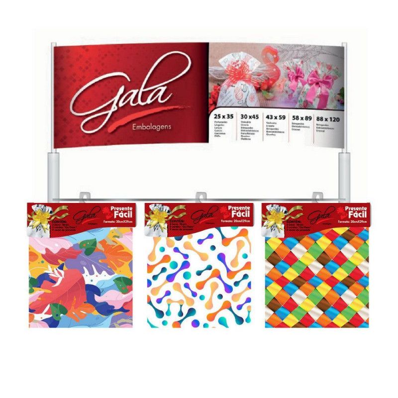 KIT PRESENTE FACIL 15X29 COM 4 LACO/SACO/CARTA - REF. 7411 - 1 UNIDADE