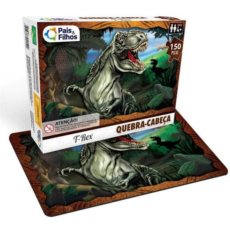 QUEBRA CABEÇA DINOSSAURO T-REX 150 PEÇAS PAIS E FILHOS - REF 2874 - 1 UNIDADE