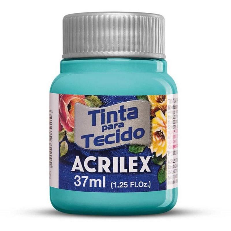 TINTA PARA TECIDO 37ML TURQUESA - REF. 577 - CAIXA COM 12 UNIDADES
