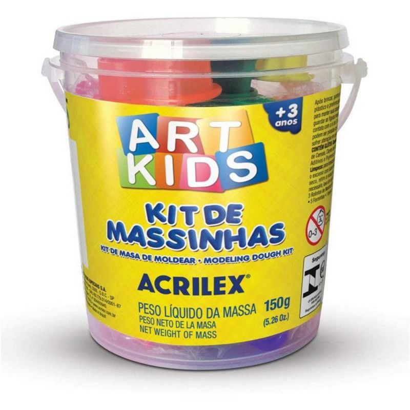 KIT MASSA MODELAR SOFT 150G ART KIDS - REF. 40001 - CAIXA COM 3 UNIDADES
