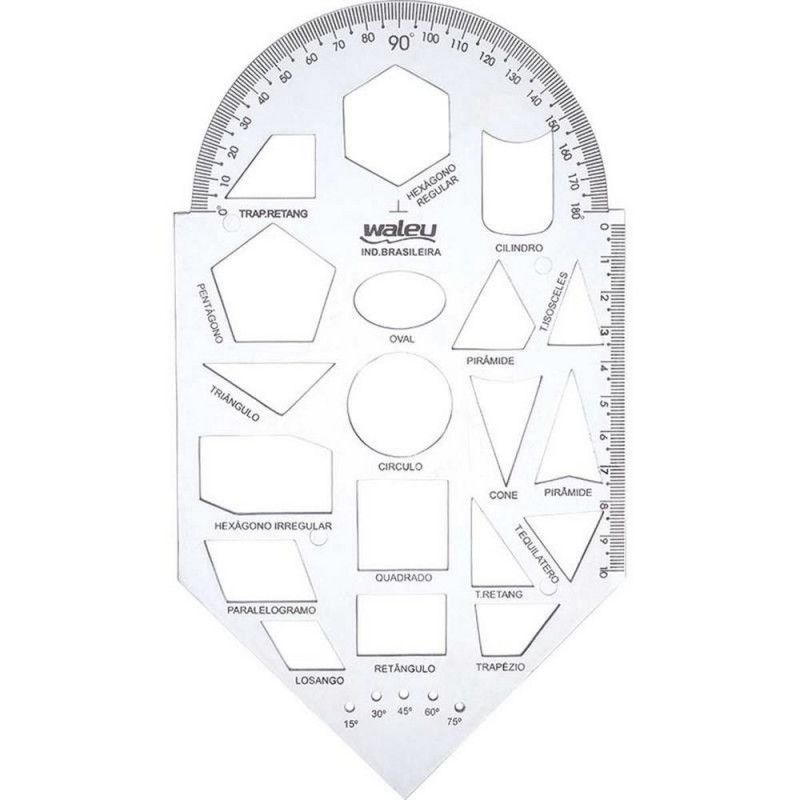 GABARITO GEOMETRICO CRISTAL RETANGULAR WALEU - REF. 022.17 - CAIXA COM 10 UNIDADES
