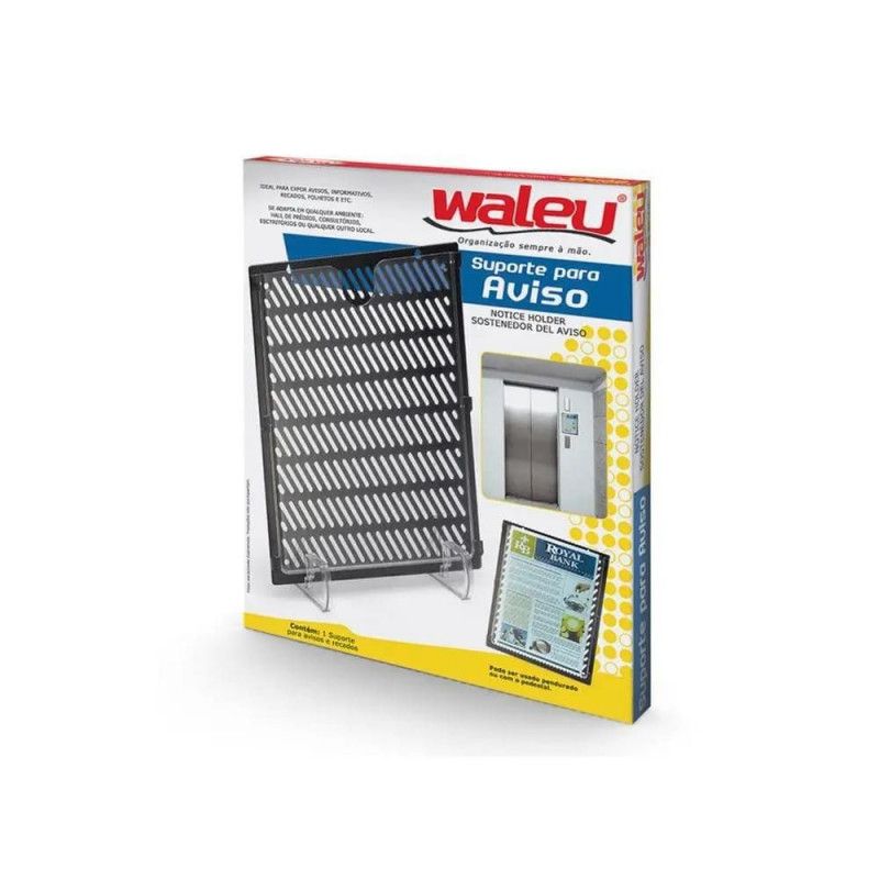 EXPOSITOR A4 SUPORTE PARA AVISO PRETO WALEU - REF. 071.17 - 1 UNIDADE