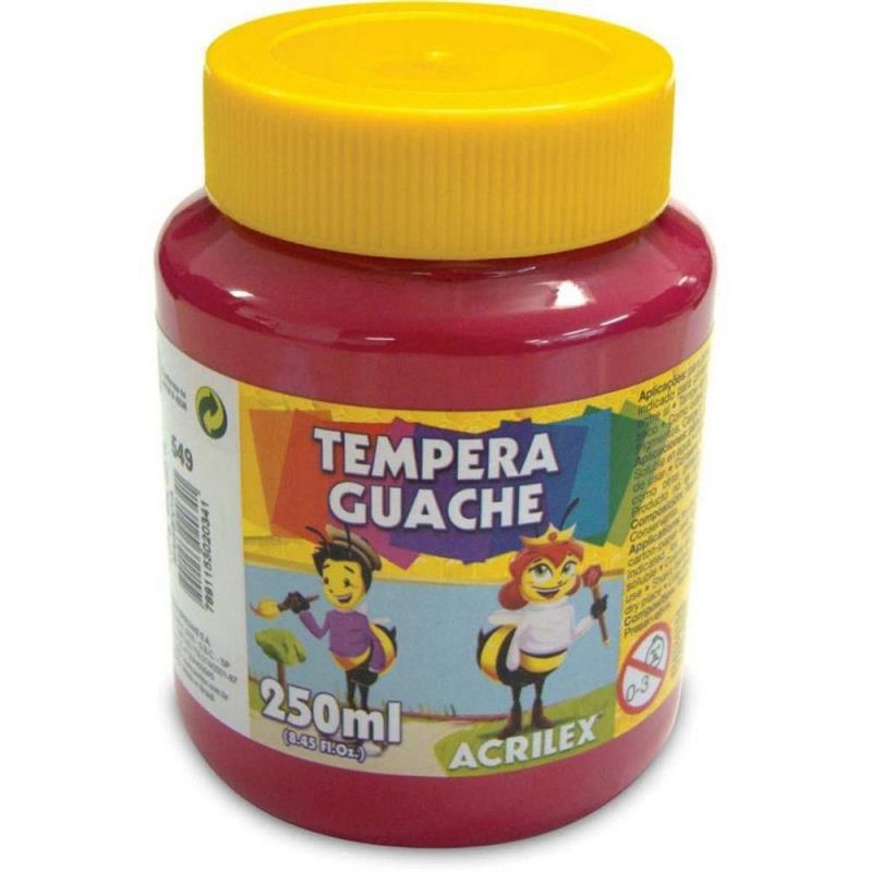 TINTA GUACHE 250ML MAGENTA ACRILEX - REF. 549 - PACOTE COM 3 UNIDADES