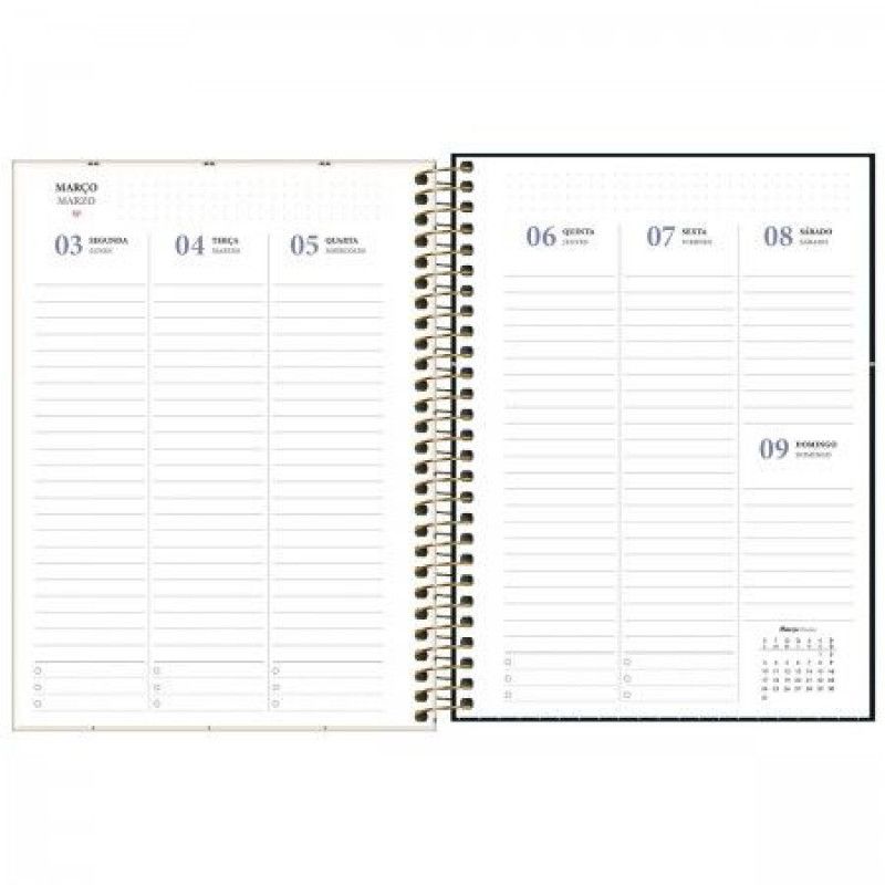 PLANNER ESPIRAL WEST VILLAGE M7 TILIBRA 2025 - REF. 179809 - PACOTE COM 4 UNIDADES