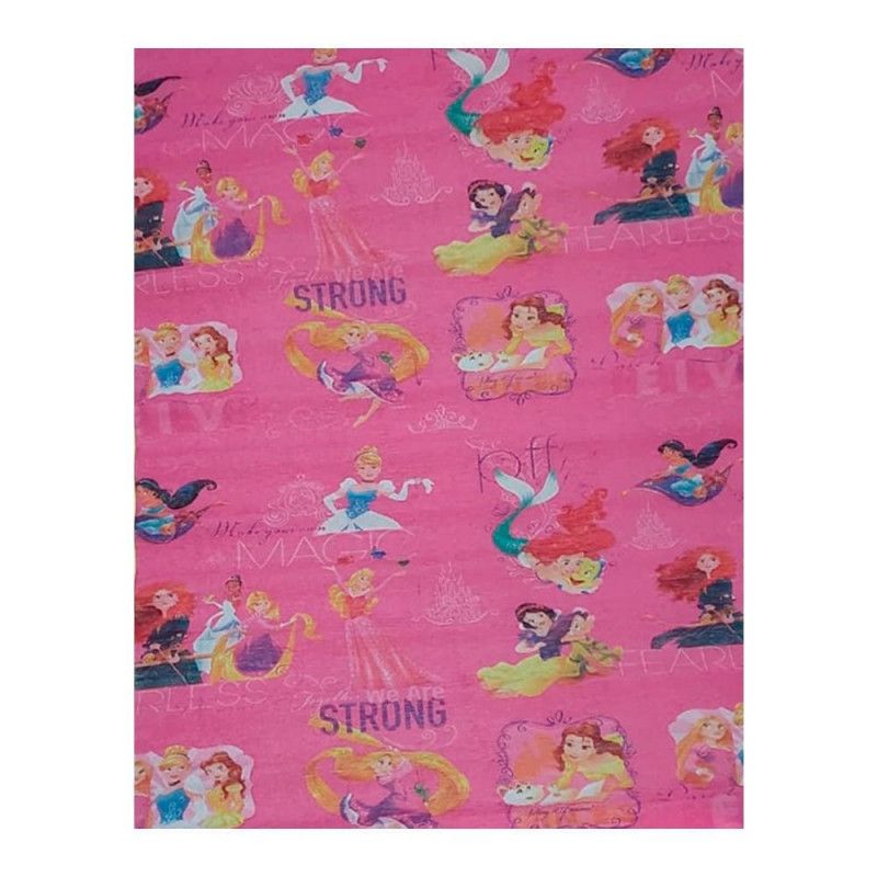 PAPEL CREPON 48X2M PERSONAGEM PRINCESAS - REF. 4.955 - PACOTE COM 10 UNIDADES