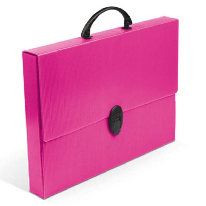 MALETA OFICIO COM ALCA POLIONDA ROSA POLIBRAS - REF. 205/30210 - 1 UNIDADE