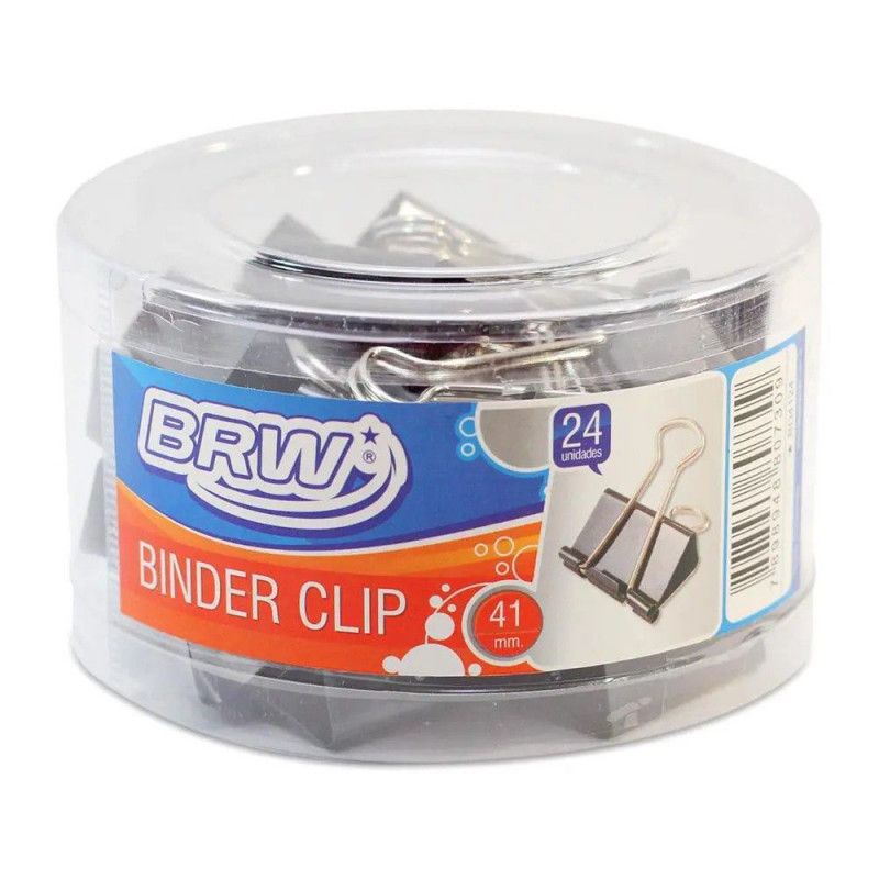 PRENDEDOR PAPEL 41MM BRW - REF. BD4124 - CAIXA COM 24 UNIDADES