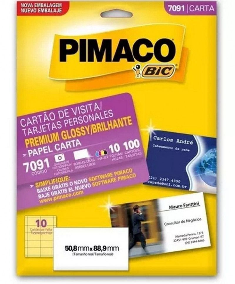 CARTAO VISITA 10FOLHAS GLOSSY BRILHANTE PIM - 7091 1 UNIDADE