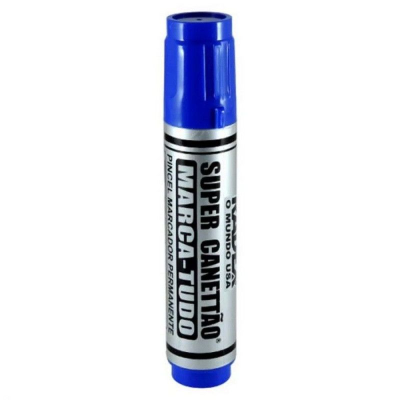 PINCEL MARCADOR PERMANENTE SUPER CANETAO AZUL - REF. 2235 - CAIXA COM 6 UNIDADES