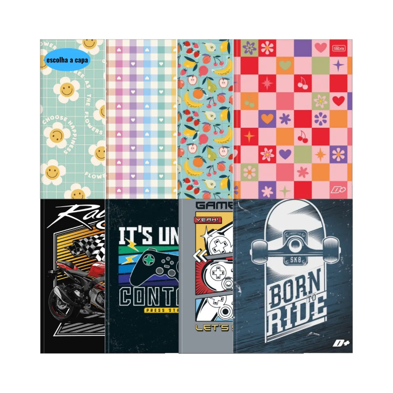 CADERNO BROCHURAO CAPA DURA 48 FOLHAS D+ - REF. 23373 - PACOTE COM 10 UNIDADES