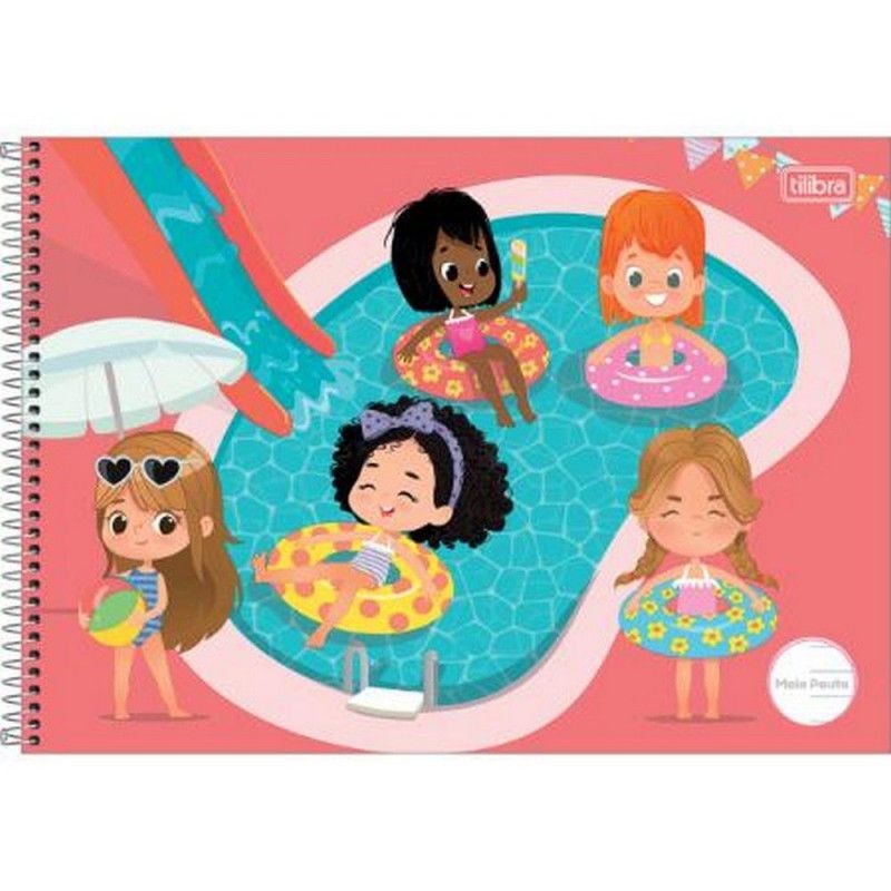 CADERNO ESPIRAL CAPA DURA 40 FOLHAS MEIA PAUTA SAPECA FEMININO - REF. 22918 - CAIXA COM 4 UNIDADES