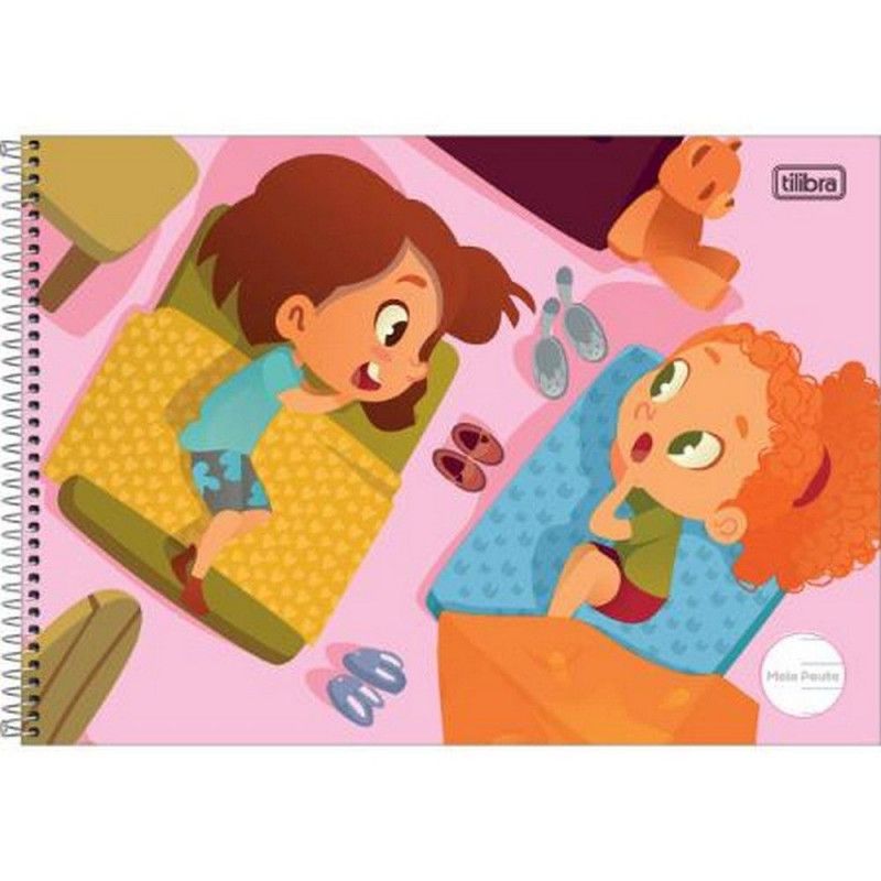 CADERNO ESPIRAL CAPA DURA 40 FOLHAS MEIA PAUTA SAPECA FEMININO - REF. 22918 - CAIXA COM 4 UNIDADES