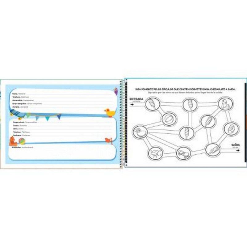 CADERNO ESPIRAL CAPA DURA 40 FOLHAS MEIA PAUTA SAPECA FEMININO - REF. 22918 - CAIXA COM 4 UNIDADES