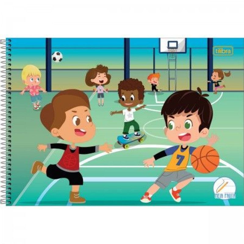 CADERNO ESPIRAL CAPA DURA 40 FOLHAS MEIA PAUTA SAPECA MASCULINO - REF. 14499 - CAIXA COM 4 UNIDADES