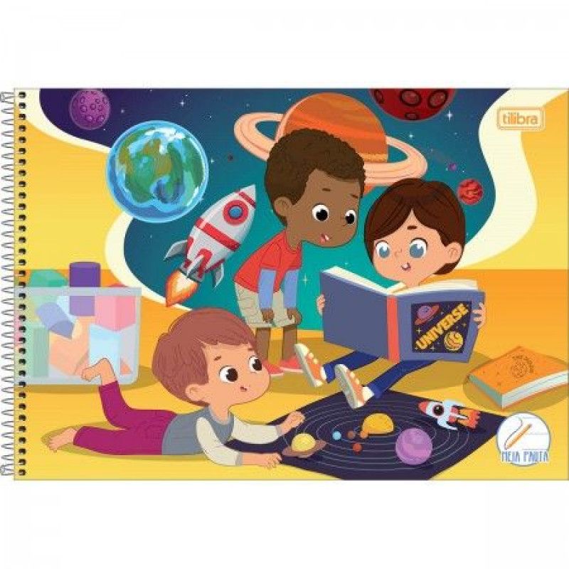 CADERNO ESPIRAL CAPA DURA 40 FOLHAS MEIA PAUTA SAPECA MASCULINO - REF. 14499 - CAIXA COM 4 UNIDADES