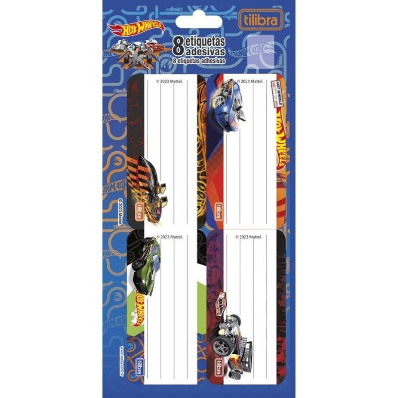 ETIQUETA ESCOLAR HOT WHEELS TILIBRA - REF. 23463 - 1 UNIDADE