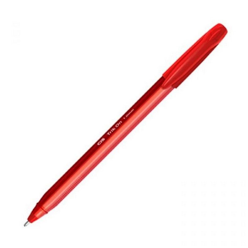 CANETA ESFEROGRAFICA 1.0 TRIK ON VERMELHO CIS - REF. 51.9200 - CAIXA COM 12 UNIDADES