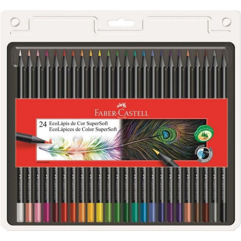 LAPIS 24 CORES SUPERSOFT FABER-CASTELL - REF. 120724SOFT - PACOTE COM 6 UNIDADES