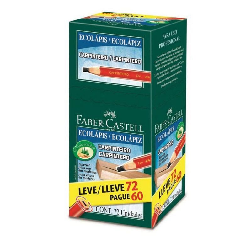 LAPIS CARPINTEIRO FABER - REF. 2835 - CAIXA COM 72 UNIDADES