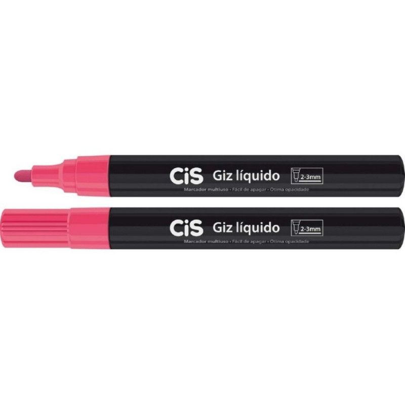 GIZ ESCOLAR LIQUIDO ROSA CIS - REF. 8099 - CAIXA COM 6 UNIDADES