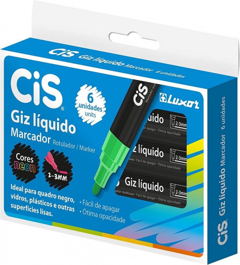 GIZ ESCOLAR LIQUIDO VERDE CIS - REF. 52.6900 - CAIXA COM 6 UNIDADES