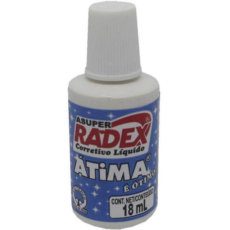 CORRETIVO LIQUIDO 18ML RADEX - REF. 0418 - CAIXA COM 12 UNIDADES 