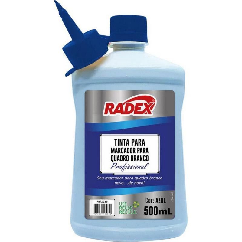 TINTA REABASTECEDOR PINCEL QUADRO BRANCO 500ML AZUL RADEX - REF. 235 - 1 UNIDADE